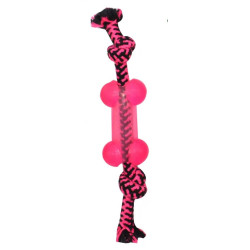 Chew bone with rope