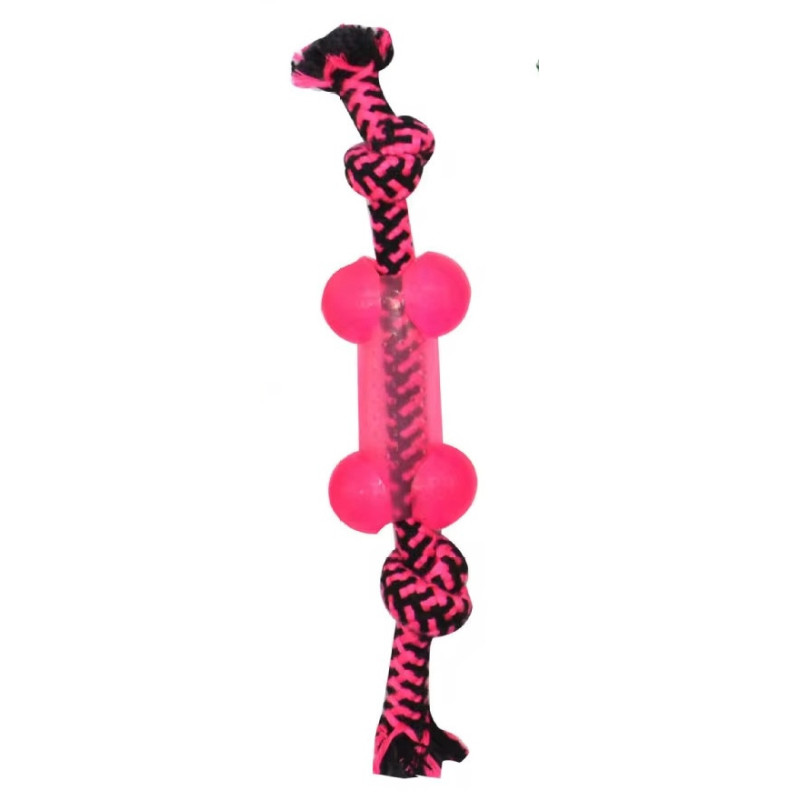 Chew bone with rope
